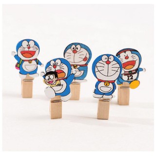 10 Cái Gỗ kẹp Ảnh kẹp Giấy trang trí doremon xanh