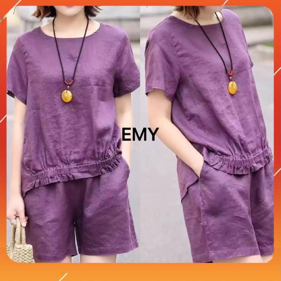 Bộ đồ nữ mặc nhà chất vải linen cao cấp phù hợp mọi lứa tuổi