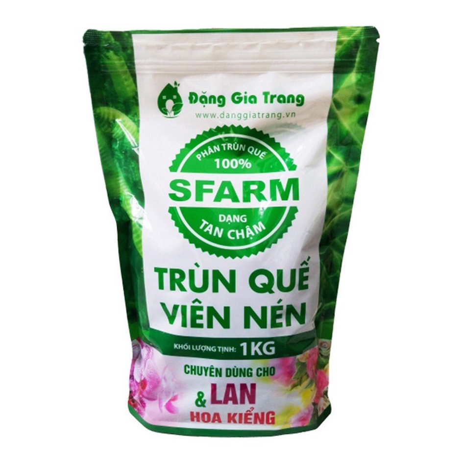 1 Kg Phân Trùn Quế Dạng Viên Nén Chuyên Lan, Hoa Kiểng (Túi 1Kg)