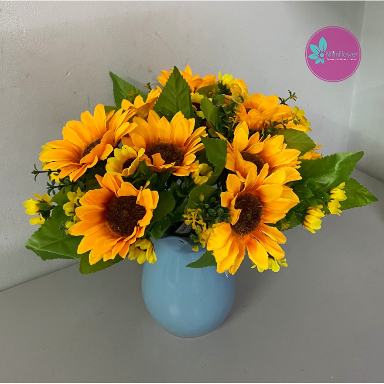 Hoa giả -Chùm hoa hướng dương 30-35cm trang trí nhà cửa, quán cafe