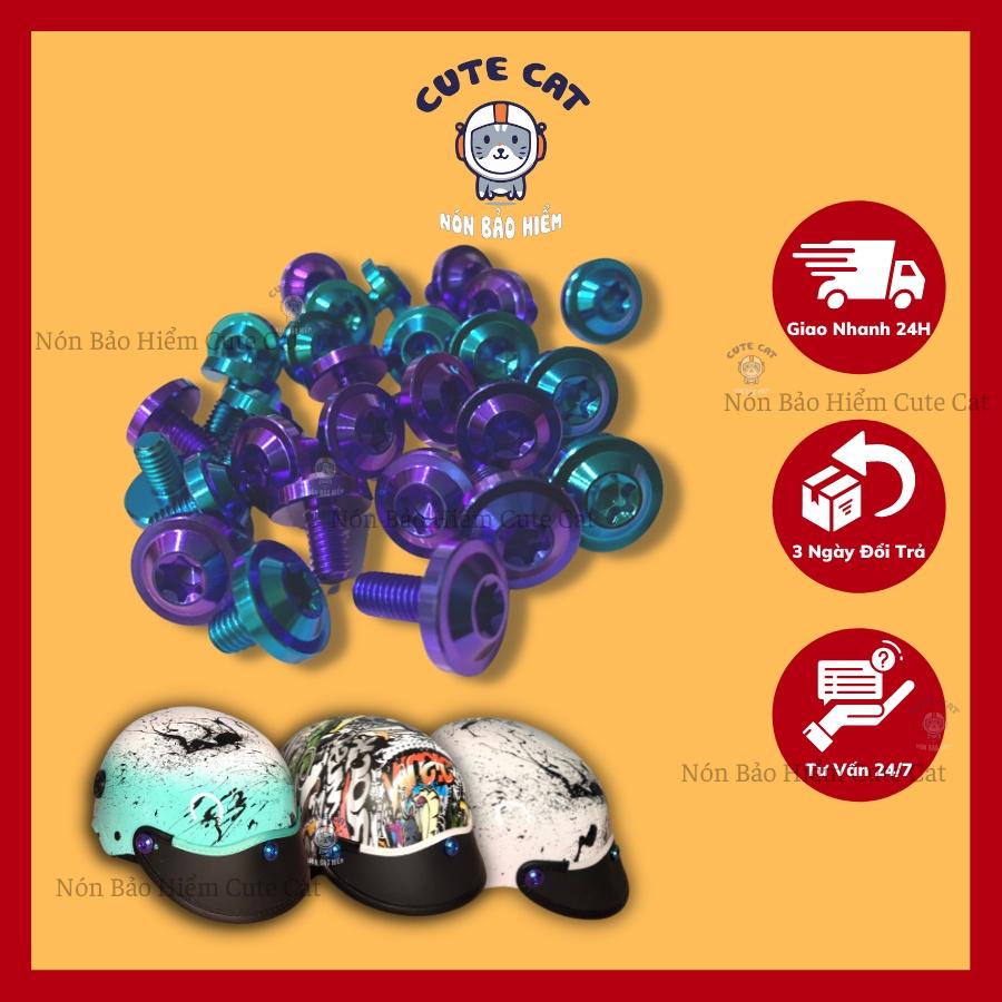Ốc Titan GR5 6li10 Dù To Dày Gắn Nón Bảo Hiểm Cực Chất Có Nhiều Màu Sắc Lựa Chọn CUTE CAT