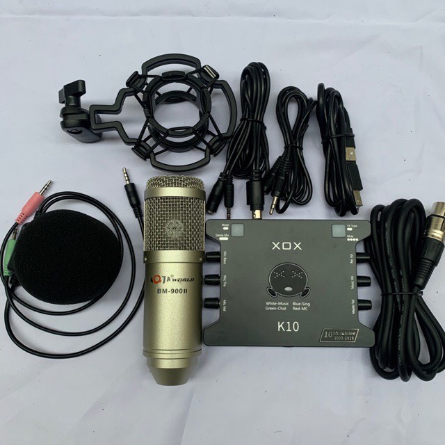 Bộ Combo ISK AT350-SOUND CARD XOX K10 2020 Bản Kỷ niệm 10 năm hãng xox kèm dây 3 màu bảo hành 06 tháng.