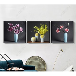 Bộ 3 bức tranh ghép hoa lan 3D 30x30cm