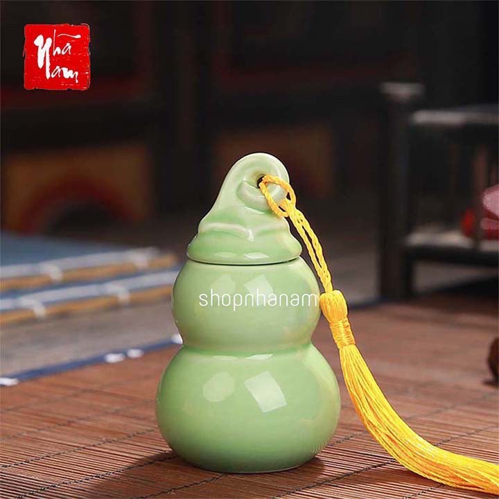 Bình hồ lô hũ đựng trà hồ lô mini trang trí nhà cửa