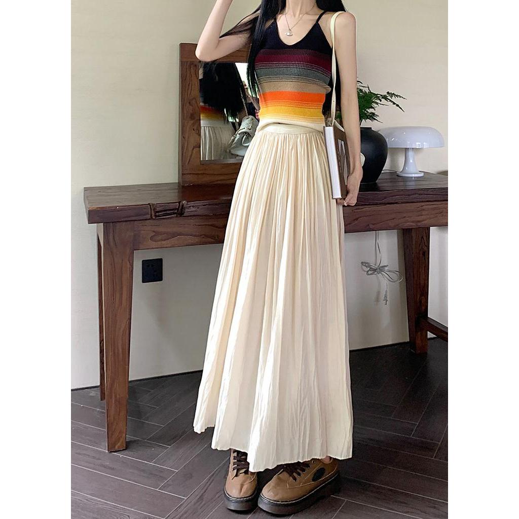 Chân Váy Chữ a Lưng Cao Xếp Ly Dáng Rộng Phong Cách Thời Trang Mùa Hè Hàng Mới 62635