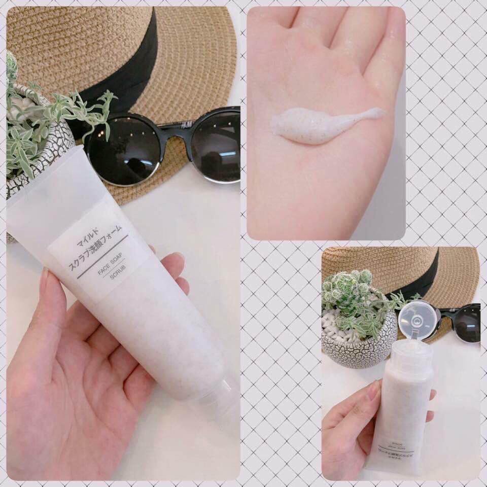 Sữa Rửa Mặt Kèm Tẩy Da Chết MUJI FACE SOAP SCRUB Nội Địa Nhật Bản 120g - SAKUKO
