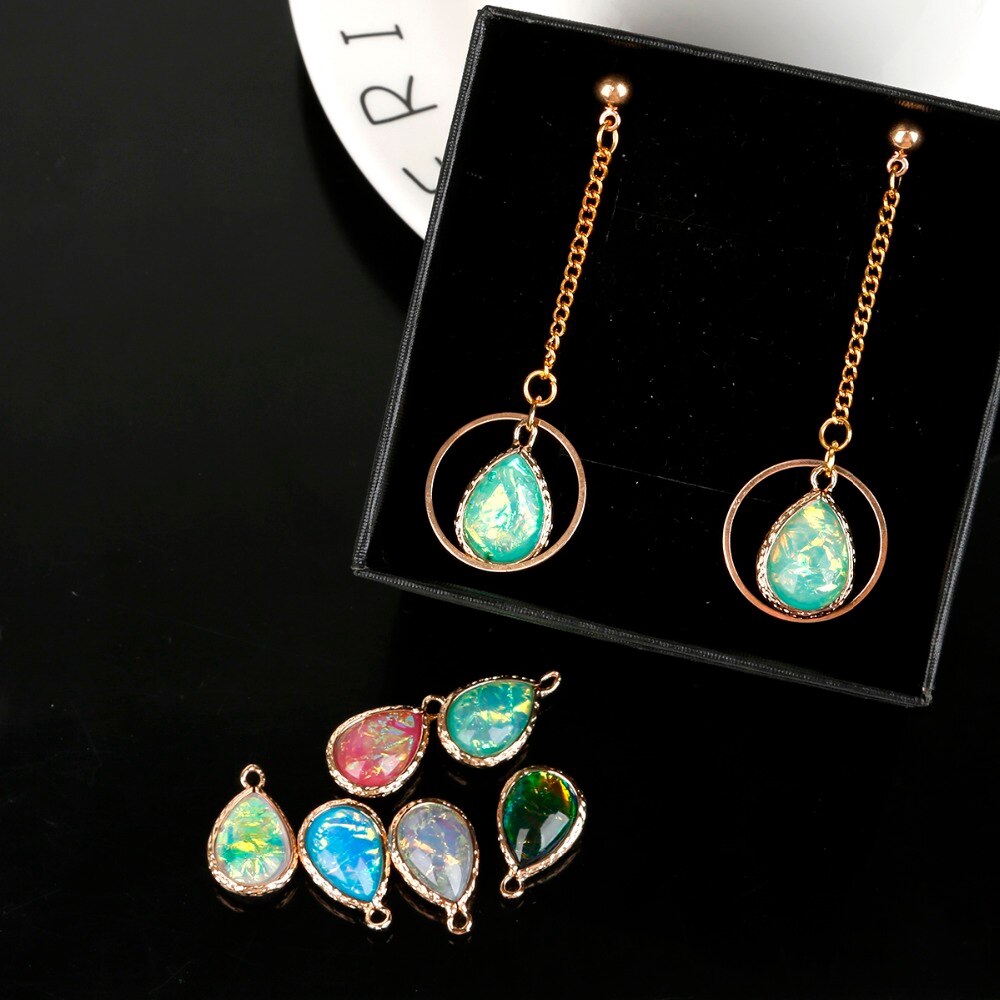 Mặt dây chuyền hình giọt nước bằng resin dùng làm trang sức diy