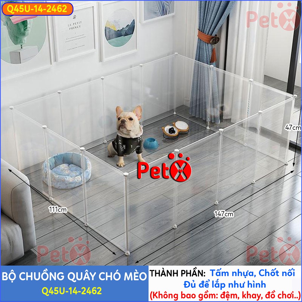 Quây chuồng chó mèo PetX lắp ghép nuôi thú cưng sơn tĩnh điện giá rẻ