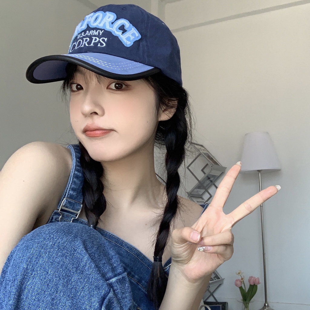 Mũ lưỡi trai da thêu chữ y2k kiểu retro thời trang xuân hè 2022 dành cho nữ