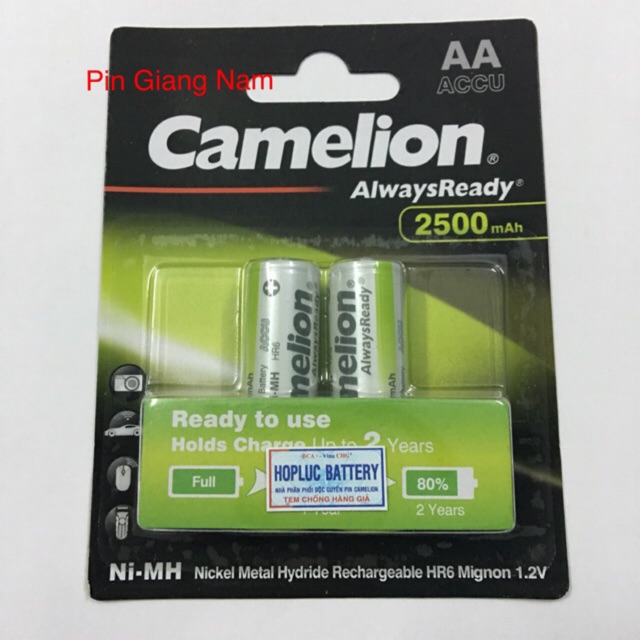 Pin sạc AA Camelion 2500mAh vỉ 2 viên