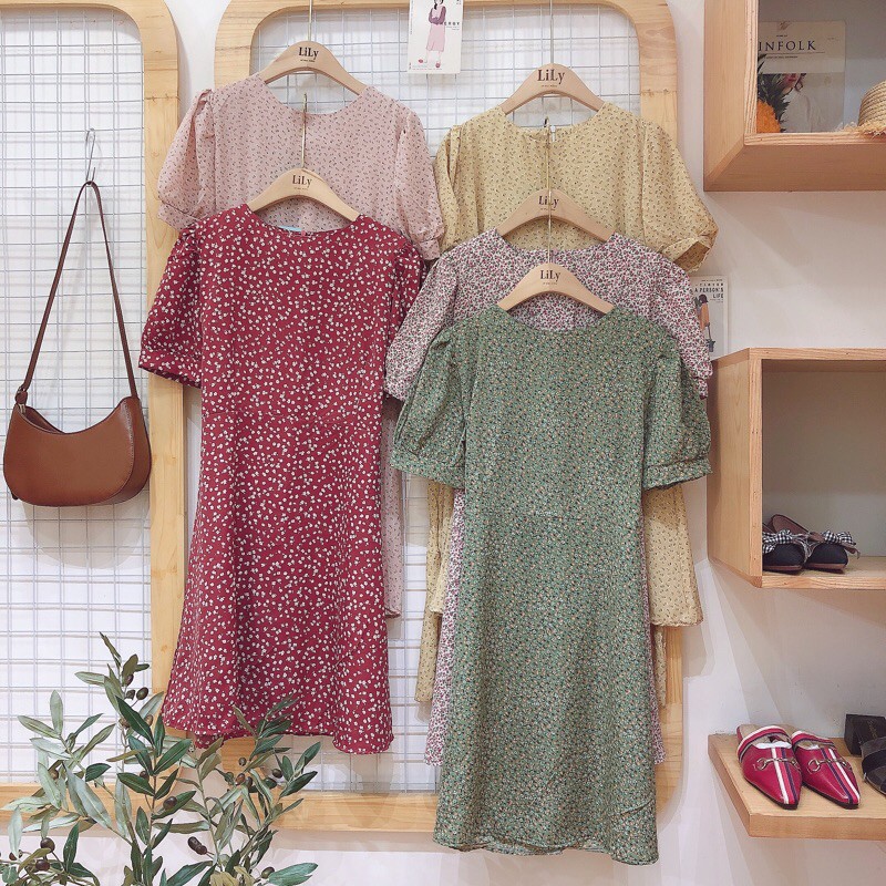 Váy hoa cộc tay (ib chọn màu)