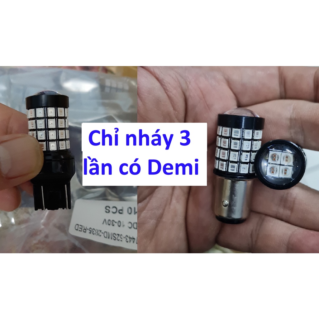 Đèn Led phanh stop nháy 3 lần F1 kiểu mới chân 7443 và 1157 cho ô tô và xe máy