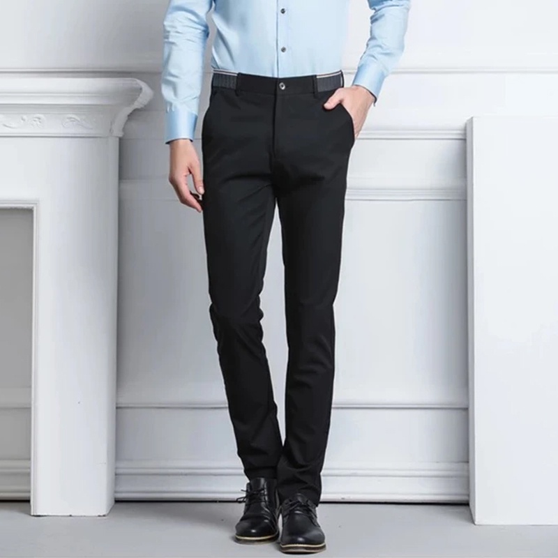Quần Tây Công Sở Âu Nam Hàn Quốc Co Giãn Mỏng Quần Âu Cạp Cao Nam Cao CấP Big Size Slimfit Big Size