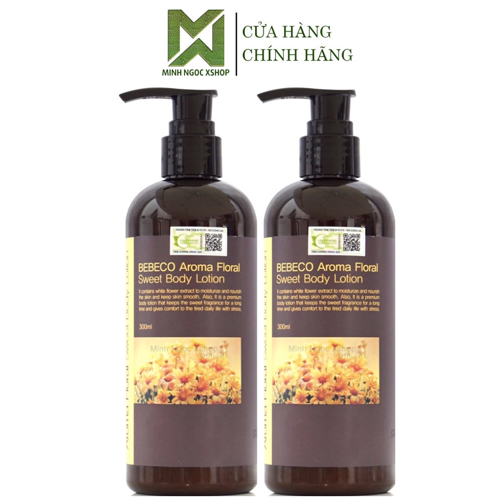Sữa dưỡng thể sáng da hương thơm ngọt ngào BEBECO AROMA FLORAL SWEET BODY LOTION 300ml