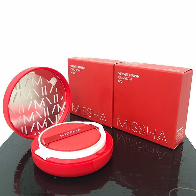 Phấn nước Missha Velvet Finish Cushion SPF50+ PA+++ (Vỏ đỏ) mỏng mịn tạo hiệu ứng lì