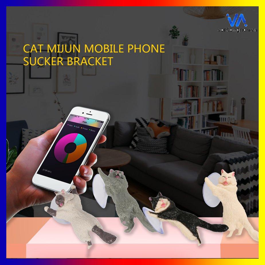 Giá đỡ điện thoại mèo con siêu dễ thương, giá đỡ điện thoại đa năng,hình mèo dễ thương có giác hút