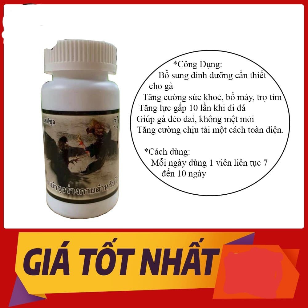 KÍCH LỰC 3X cho gà đá -- [ LỌ NGUYÊN ZIN 100 VIÊN ] -- THUỐC NUÔI LỰC CHO GÀ  7 NGÀY đến 10 ngày | Shopee Việt Nam