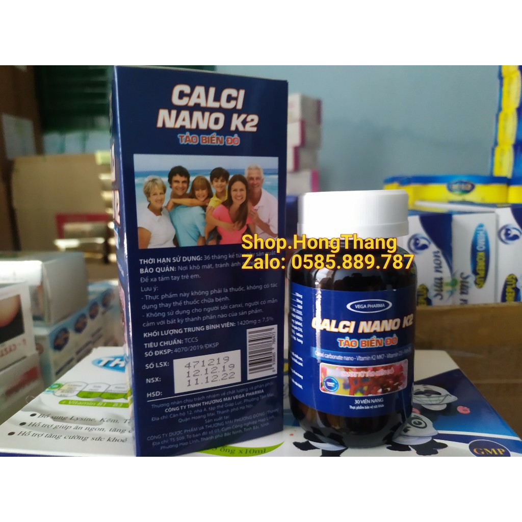 Calci Nano K2 Tảo Biển Đỏ Bổ sung canxi, chống còi xương, loãng xương, phát triển nhanh, xương chắc khỏe,