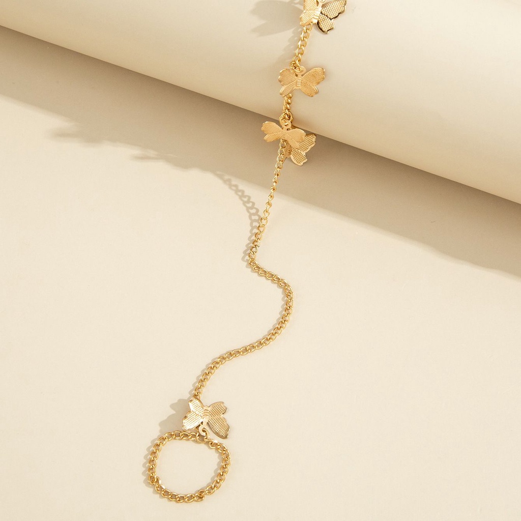 Vòng tay kèm nhẫn thiết kế đơn giản phong cách Hàn Quốc thời trang cho nữ