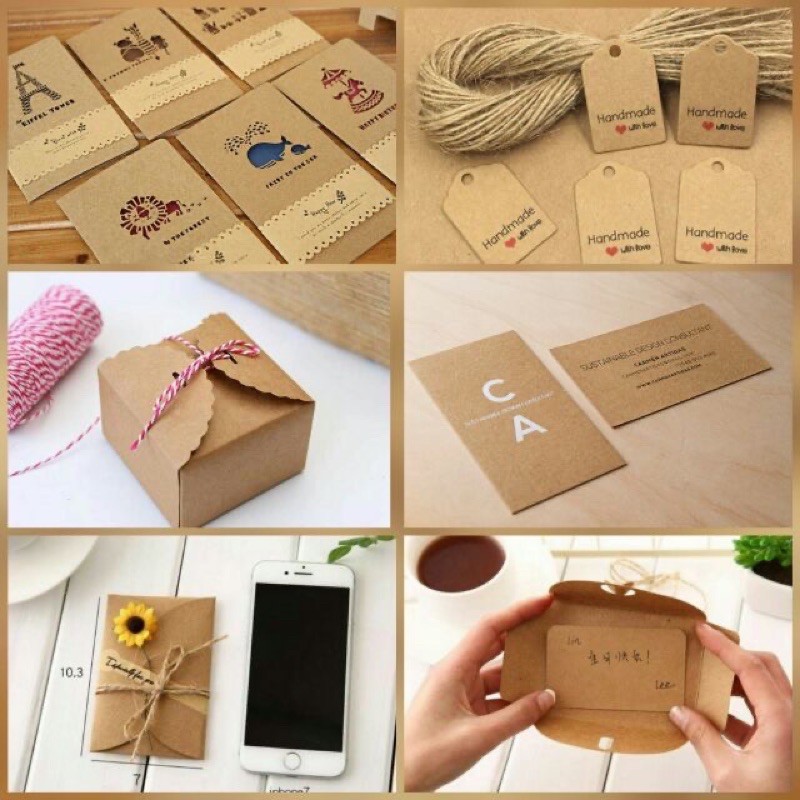 10 giấy Kraft Nguyên liệu scrapbook, thiệp, lovebo