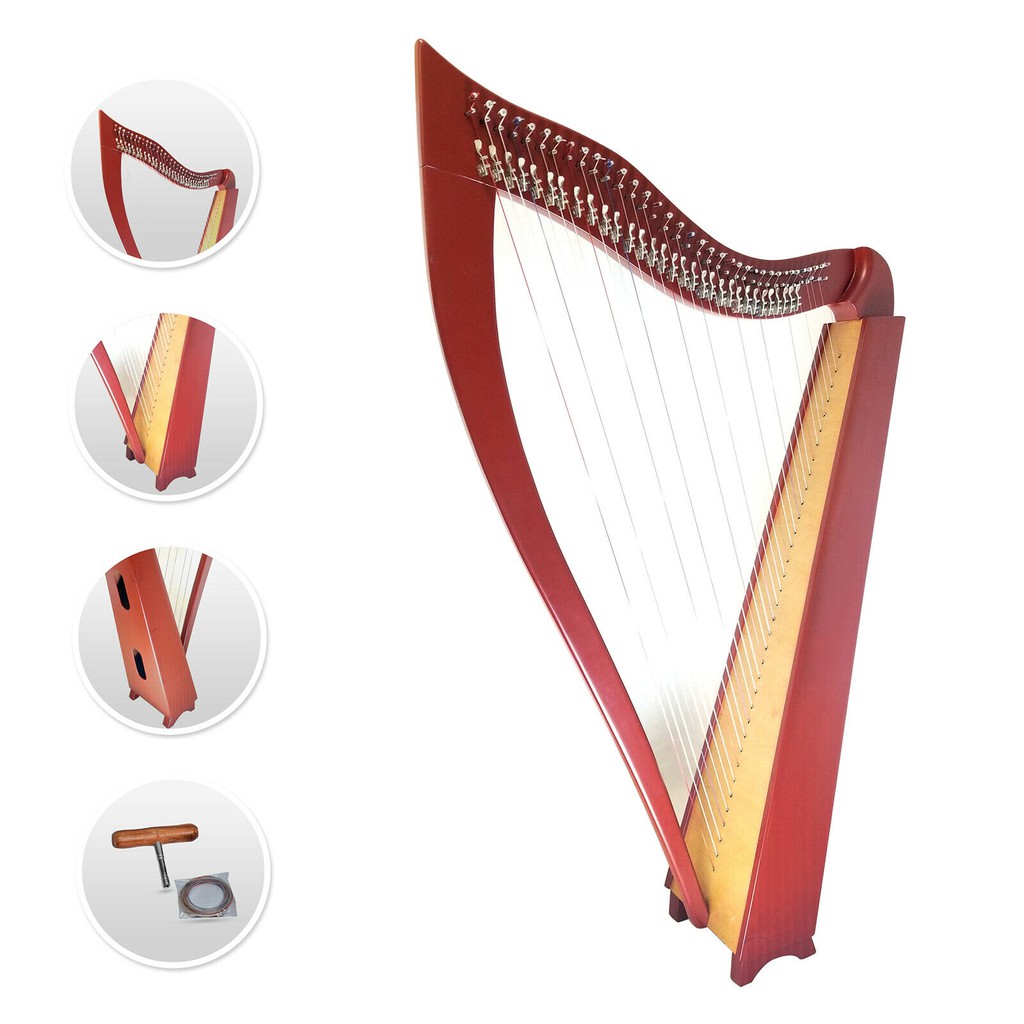 Đàn lyre harp 2 khóa cao cấp Katane-M38K02S Tặng đàn Kalimba 34 phím Seeds Bảo hành thân đàn 10 năm