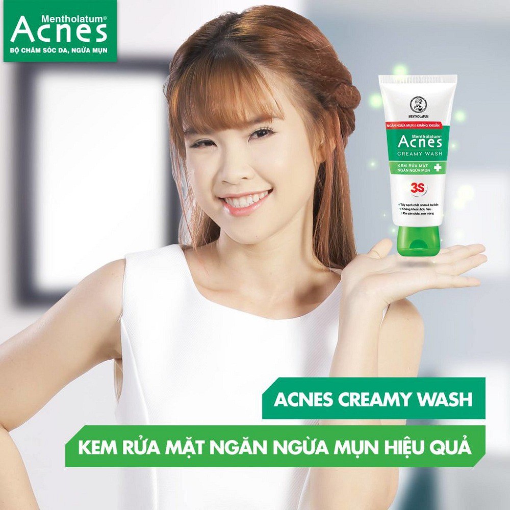 Kem Rửa Mặt Acnes 100g Giúp Ngừa Mụn Creamy Wash