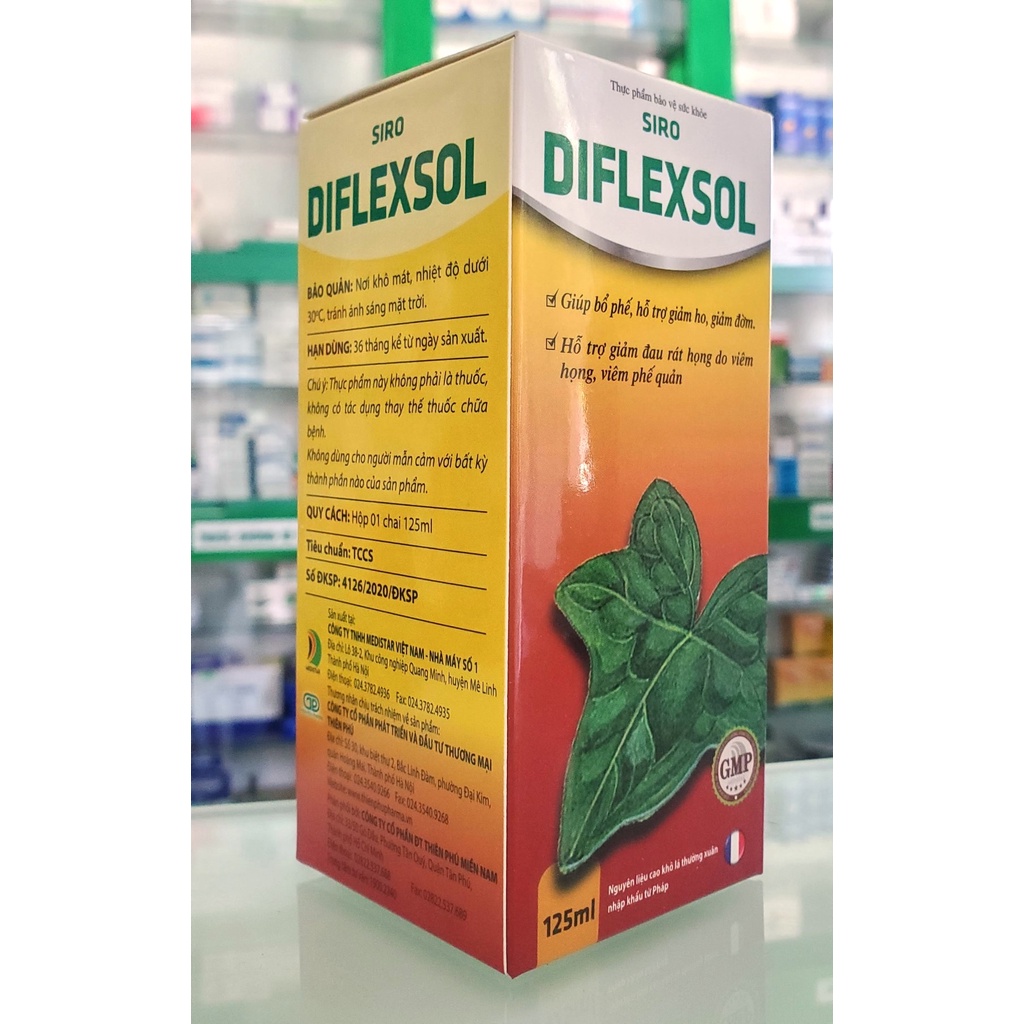 Siro ho ✅THẢO DƯỢC✅Siro ho Diflexsol - Giảm ho, ho có đờm, kháng khuẩn 125ml