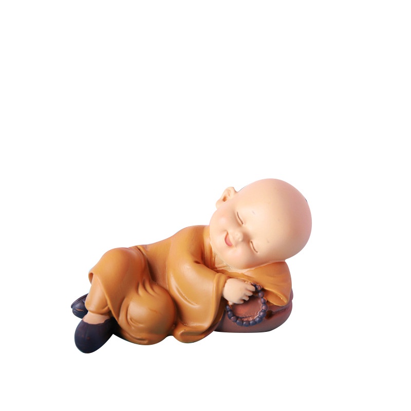 Tượng chú tiểu mini mẫu nằm đáng yêu  trang trí nhà cửa, xe ô tô - Linh Tinh 10k