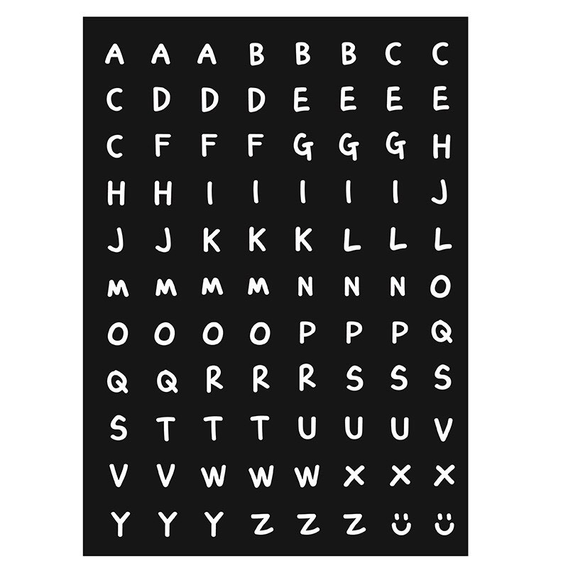 Combo tem nhãn dán sticker In194 cao cấp chất liệu decal giấy đế xanh - Khổ a4 - Chữ Cái Tiếng Anh Trang Trí