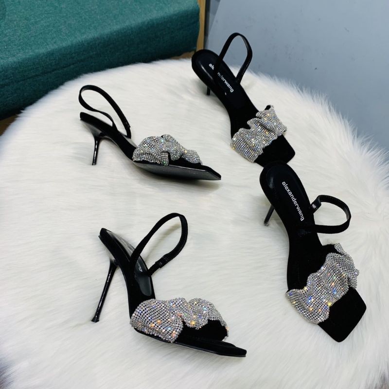 Sandal cao gót nhún đá 9p bling bling siêu hot cho nữ MISS042