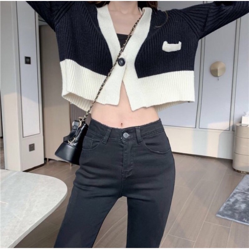 Áo len lão hóa áo khoác lười gió mùa thu váy ngắn ngắn màu nhỏ phù hợp với hàng đầu lưới đa năng đỏ siêu lửa dệt kim