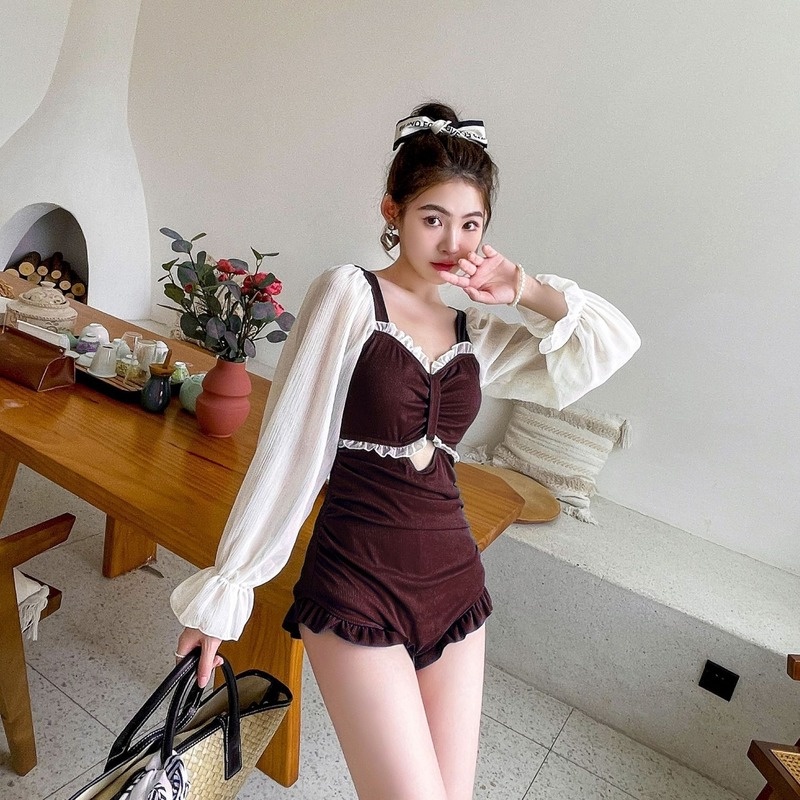 Bộ Đồ Bơi Che Phủ Bụng Mỏng Phong Cách Hàn Quốc Thời Trang Mùa Xuân Cho Nữ