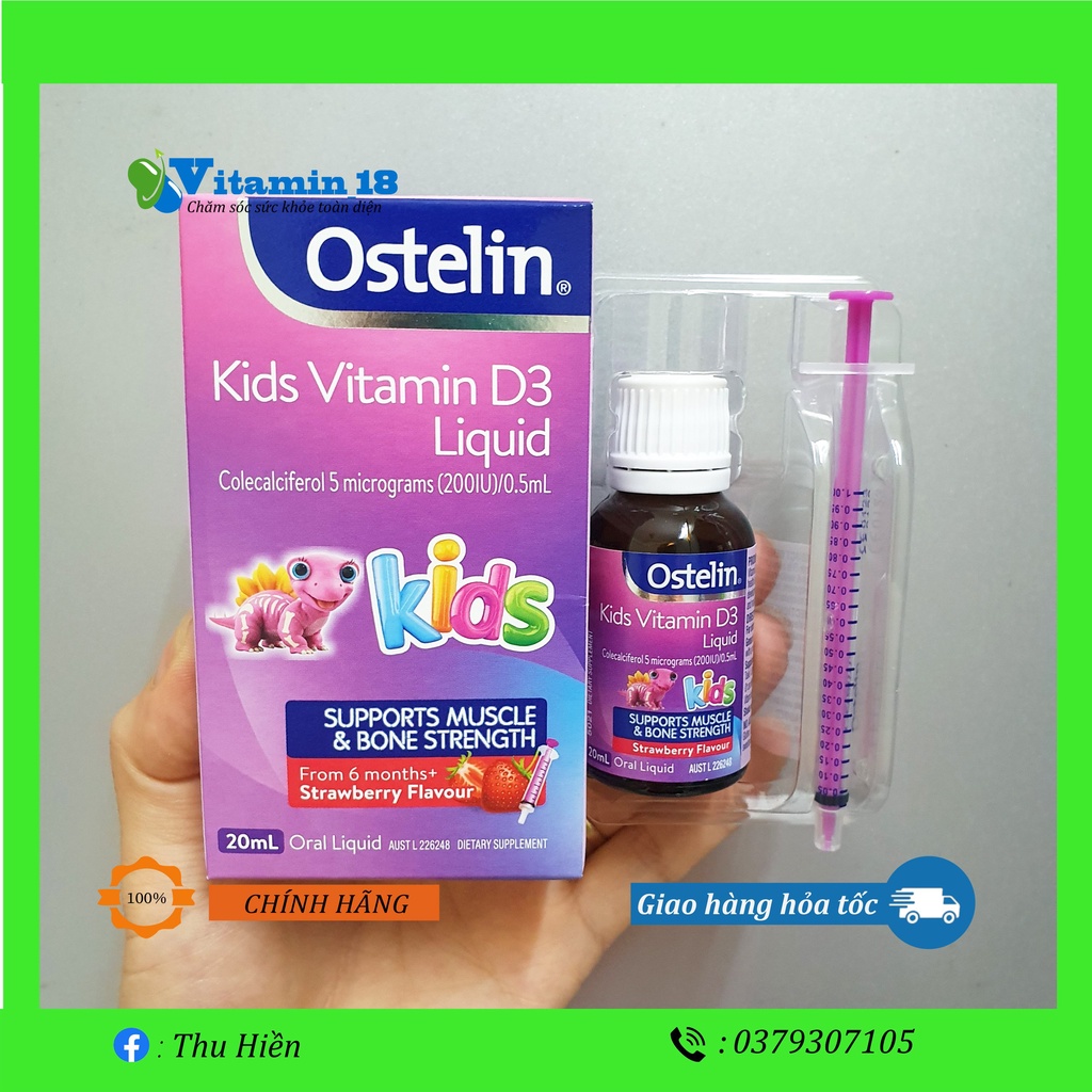 Vitamin D3 Liquid 20ml cho bé từ 6 tháng