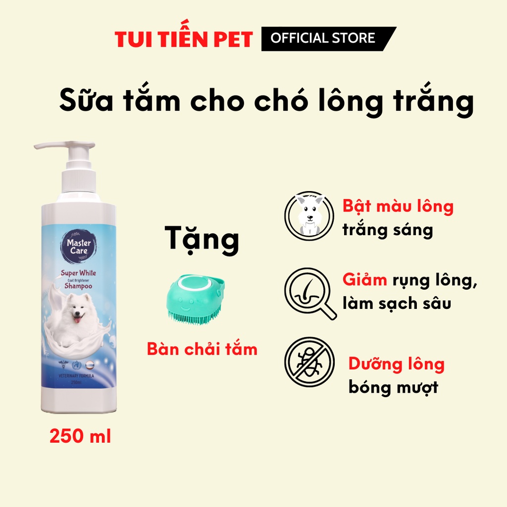 Sữa tắm Mastercare cho chó lông trắng Xà bông cho chó lông trắng giúp tăng 3 tone Sữa tắm chó 250ml