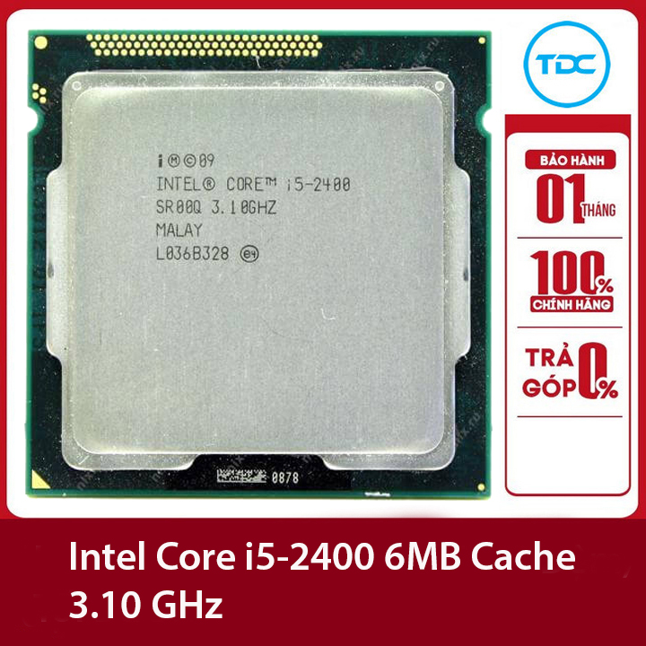 Bộ vi xử lý Intel CPU Core i5 2400 3.40GHz ,95w 4 lõi 4 luồng, 6MB Cache Socket Intel LGA 1155