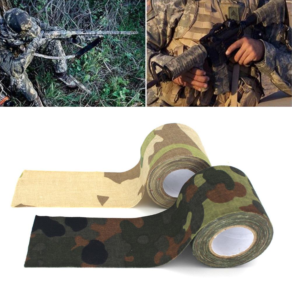 Băng ngụy trang 4,5x500cm Băng dính tự dính Camo Băng quấn băng dính bảo vệ Băng vải bông quân sự