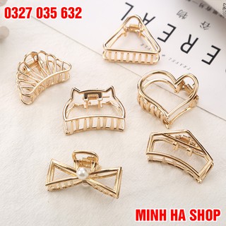 Kẹp tóc kim loại vàng thời trang