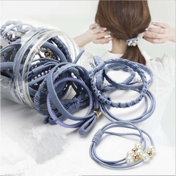 Dây thun cột tócset 24 dây dây buộc tóc đơn giản phong cách Hàn Quốc - LANA QUEEN