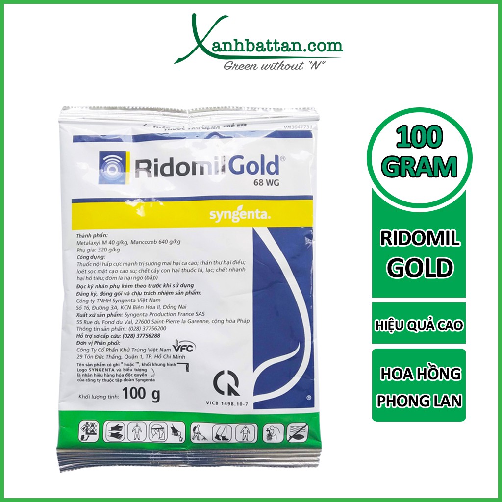 Chế phẩm trừ nấm bệnh cho lan Ridomil Gold 68WG 100 Gram