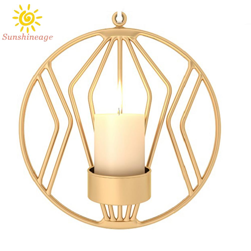 Candle Holder Cage 3D Hanging Lantern Decoration Iron Home Decor Geometric Wall Candle Holder Sconce High Quality