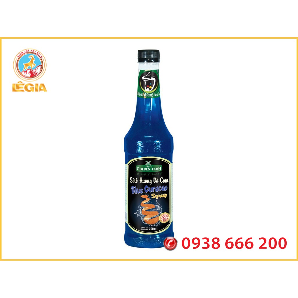 Siro GOLDEN FARM Vỏ Cam 700ML (GOLDEN FARM BLUE CURACAO SYRUP)