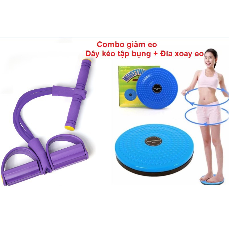 COMBO Giảm Eo - Dụng Cụ Tập Cơ Bụng Lò Xo Và Đĩa Xoay Eo - TẶNG KÈM THƯỚC DÂY