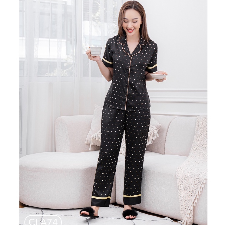 Bộ mặc nhà ZAM Luxury - CLA74 - áo ngắn tay quần dài họa tiết