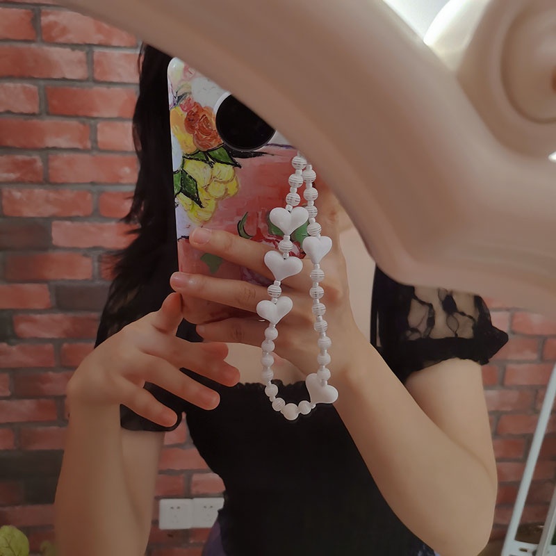Dây Đeo Điện Thoại Chuỗi Hạt Nhiều Màu Phong Cách Hàn Quốc