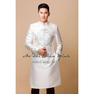 Áo dài cách tân nam vẽ tay cao cấp, thiết kế tay vest sang trong