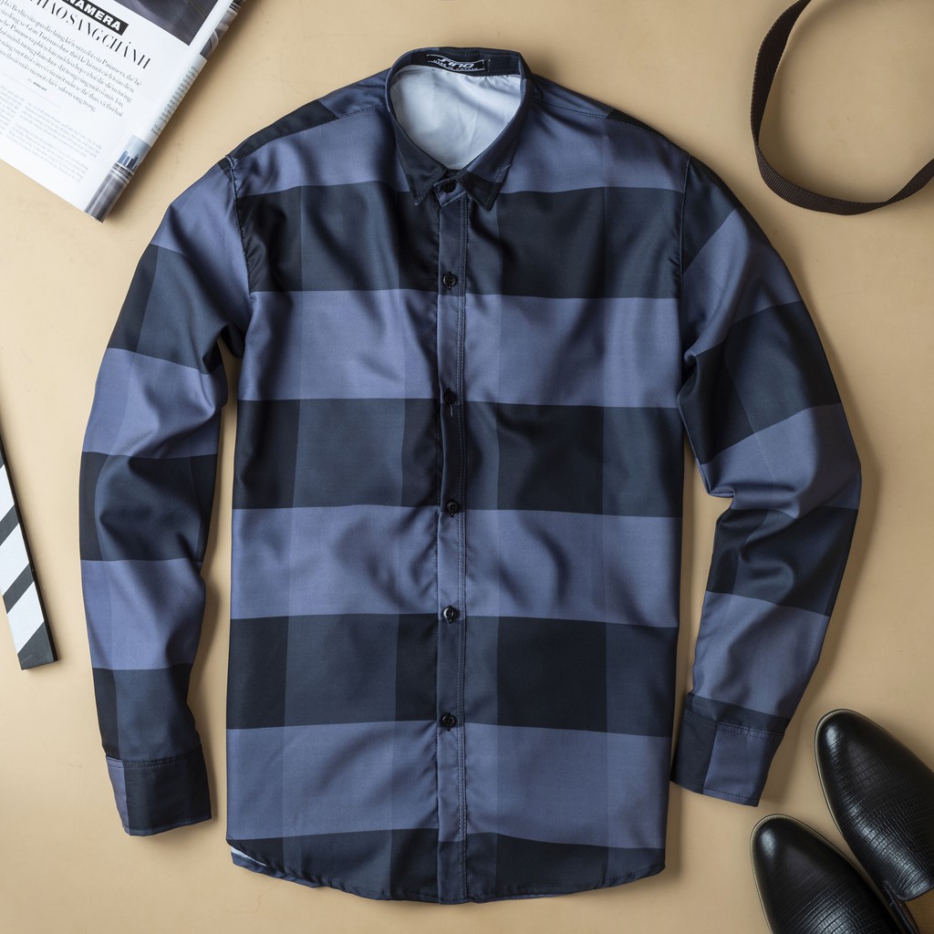 Áo Sơ Mi Nam FLASHBACKS Dài Tay -  Kẻ Caro - Chất Liệu Vải Cao Cấp - Phong cách Thời Trang Hàn Quốc - AD000001 | BigBuy360 - bigbuy360.vn