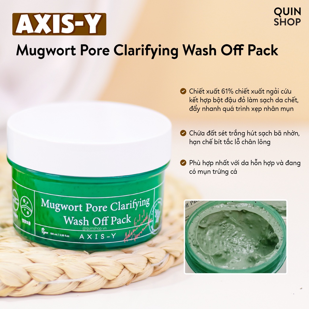 Mặt Nạ Rửa AXIS-Y Mugwort Pore Clarifying Wash Off Pack