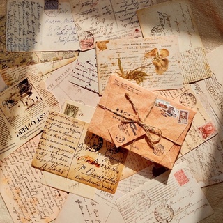 Hộp 30 tấm bưu thiếp, postcard hoạ tiết vintage
