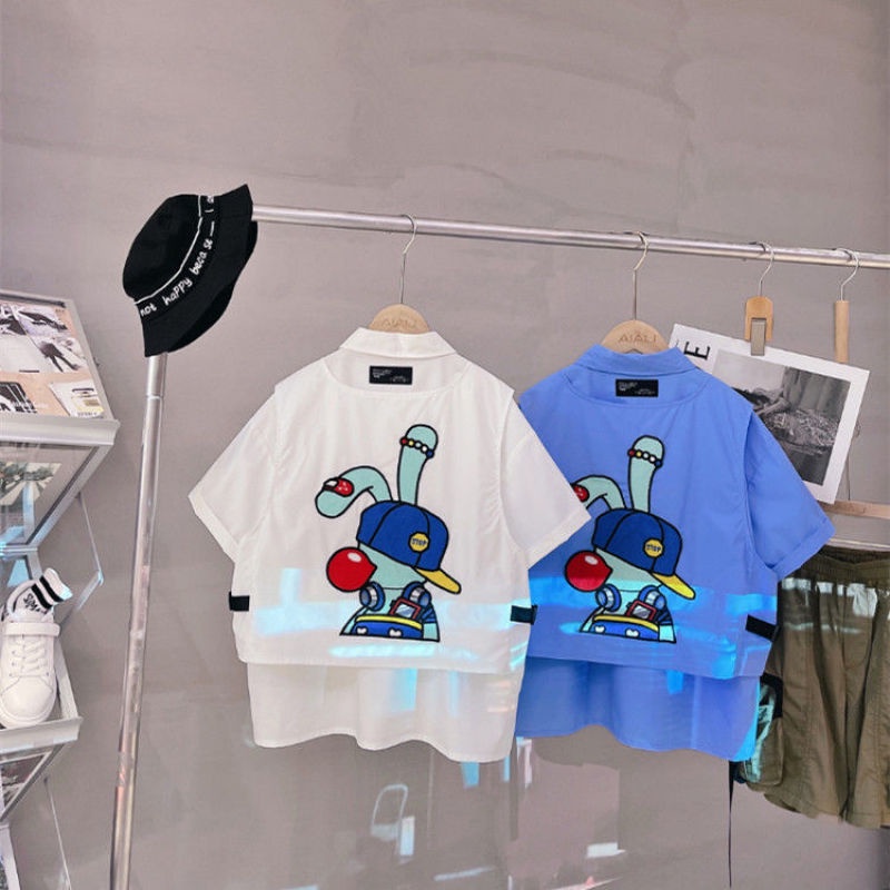 Áo Sơ Mi Tay Ngắn Phong Cách Hàn Quốc Thời Trang Mùa Hè Cho Bé Trai