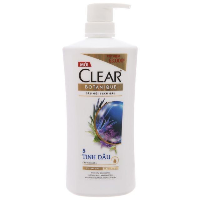 Dầu gội sạch gầu CLEAR Botanique 5 tinh dầu 630gr